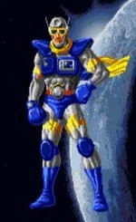 Sonic Blast Man, the main character of the series.