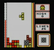 Muliplayer Tetris, playing as Mario (on a GameCube Game Boy Player).