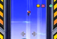 Whee!: the player has to jump as high as they can to collect the coins floating above. The character starts by falling and then bounces on a trampoline. The player must start with the feet on the right and left arrows and jump at the right time.