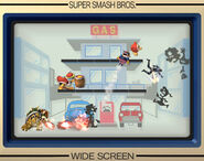 The "Oil Panic" scenario, with King Dedede, Bowser, Snake and Wario battling.