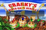 Cranky Kong's video game hero challenge results in the Game Boy Advance version, with Mario first, Diddy second and Link third.