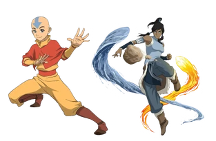 Aang (Left) and Korra (Right), the Avatars of their series.