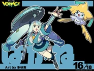 Hatsune Miku as a Steel-type Trainer, featuring Jirachi. Designed by Megumi Mizutani.