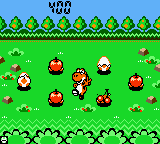 Apples and cherries (from Super Mario World and Super Mario USA repectively) hatching from the eggs at 400 points.