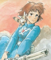 Nausicaä, the titular character of the series, as she appears in the manga.