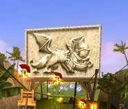 Spyro on a stone slab.