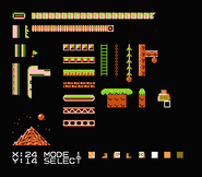 Family Basic background sprites, including ladders and griders from Donkey Kong, along with chains, vines and platforms from Donkey Kong Jr.