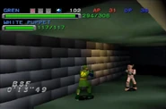 Gren fighting White Puppet in Udan's Dungeon.
