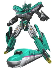 Shinkalion E5 Hayabusa, the main Shinkalion robot featured in the series.