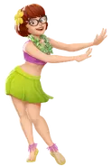 Luau Velma (Epic, 1,500 Gleamium. Exclusive to the Seasonal Summer Shop) - This Variant is based off of Velma's Hawaiian outfit that appears in the Scooby-Doo, Where Are You! episode: "A Tiki Scare is No Fair".