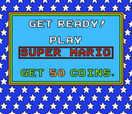 Introduction screen for Super Mario Bros.