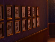 Some of the portraits in Tapper's Bar. Sonic's is visible in the upper row, in the third portrait from the left.