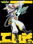 Hatsune Miku as an Electric-type Trainer, featuring Rotom. Designed by kannnu.