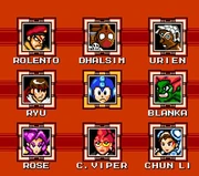 The character select screen
