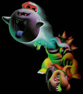 King Boo flying out of his Bowser suit.