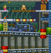 The first stage of the new version of "Modern" Donkey Kong.