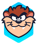 Taz Wins (Rare, Taz Mastery Level 15) - This Badge displays the number of wins a player has achieved with Taz.