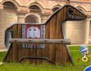 A Ghost Monster on the wooden horse.