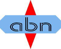 Logo used between 1964 to 1982. This is the longest running logo design since ABN's inception. The first diamond octagon cross design featured a red diamond and blue octagon and laser-cut lower case letters. This was the first ever design used in the post-Champion Television Group era.