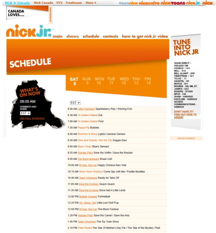 Nickjrcanada.com/schedule | Fictional Websites Wiki | Fandom