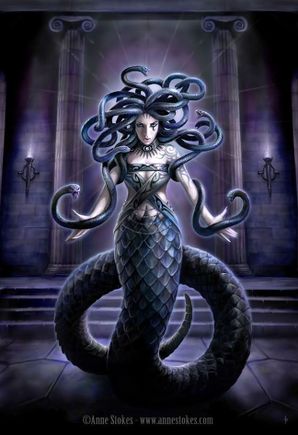 Sthenno, one of the Immortal Gorgones--Gorgons Stheno Medusa Euryale  Medousa gorgon monster snake goddess bird boddess perseus strength goddess  ancient greece hellenic paganism greek goddess pagan gods and goddesses  Greek Gods and