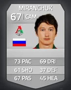 Aleksey Miranchuk's debut card in FIFA 14 UT.