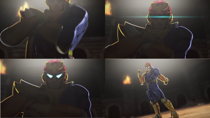 Captain Falcon se apresentando para a luta