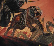 A picture of a Fangtiger from the cover of The Fighting Fantasy 10th Anniversary Yearbook