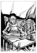 Drunkenorcs.jpg (163 KB) Two drunken orcs seated at a table.