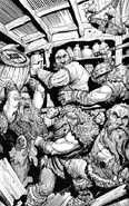 Dwarves brawling in the Double Duck tavern.