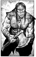 A cyclops armed with a battleaxe.