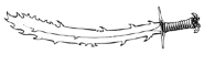 What appears to be a flaming sword.