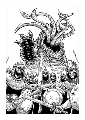 Quag-Shugguth and the skeleton warriors in the Brazilian edition.