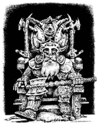 The dwarf Torgim as he appears in the d20 edition, more prepared for a fight.