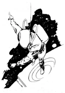 A crew member in an EVA suit.