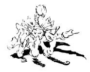 A scorpion in someone's hand.