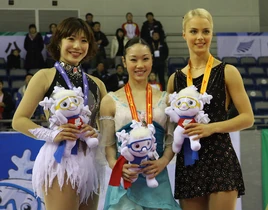 NAKANO26TAKEDA26KORPI in Harbin-Universiade 2009 Figure-Skating Medals Presentation Ceremonies