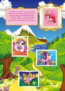 Sticker album's page with info on Crystal (Spanish)