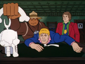 Tracy, Jake and Eddie about to receive a call to action.