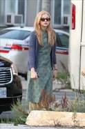 Moretz on set dressed as Carrie