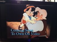 Coming Soon to Own on Video bumper (Pinocchio variant)