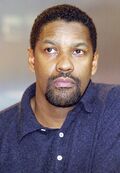 Photo of Denzel Washington after a performance of Julius Caesar in May 2005.