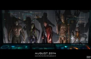 GotD-poster-concept.jpg (478 KB) Concept art of the team: Star-Lord, Gamora, Drax the Destroyer, Groot, and Rocket Raccoon.