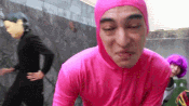Pink Guy in "PINK GUY COOKS TAKOYAKI AND RAPS"