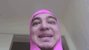 Zoom-in of Pink Guy's retarded face