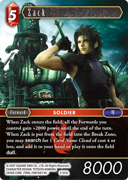 Zack (3-012) | Final Fantasy Card Game Wikia | Fandom
