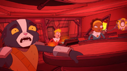 Quinn wants to investigate, so Gary tries to land the ship.