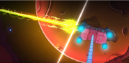 The source of the giant laser sustaining the breach.