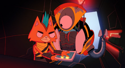 Little Cato uses KVN to hack Nightfall's ship