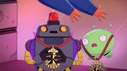 Mooncake and H.U.E. are promptly declared heroes for retrieving the stolen money, and given the planet’s highest honor.